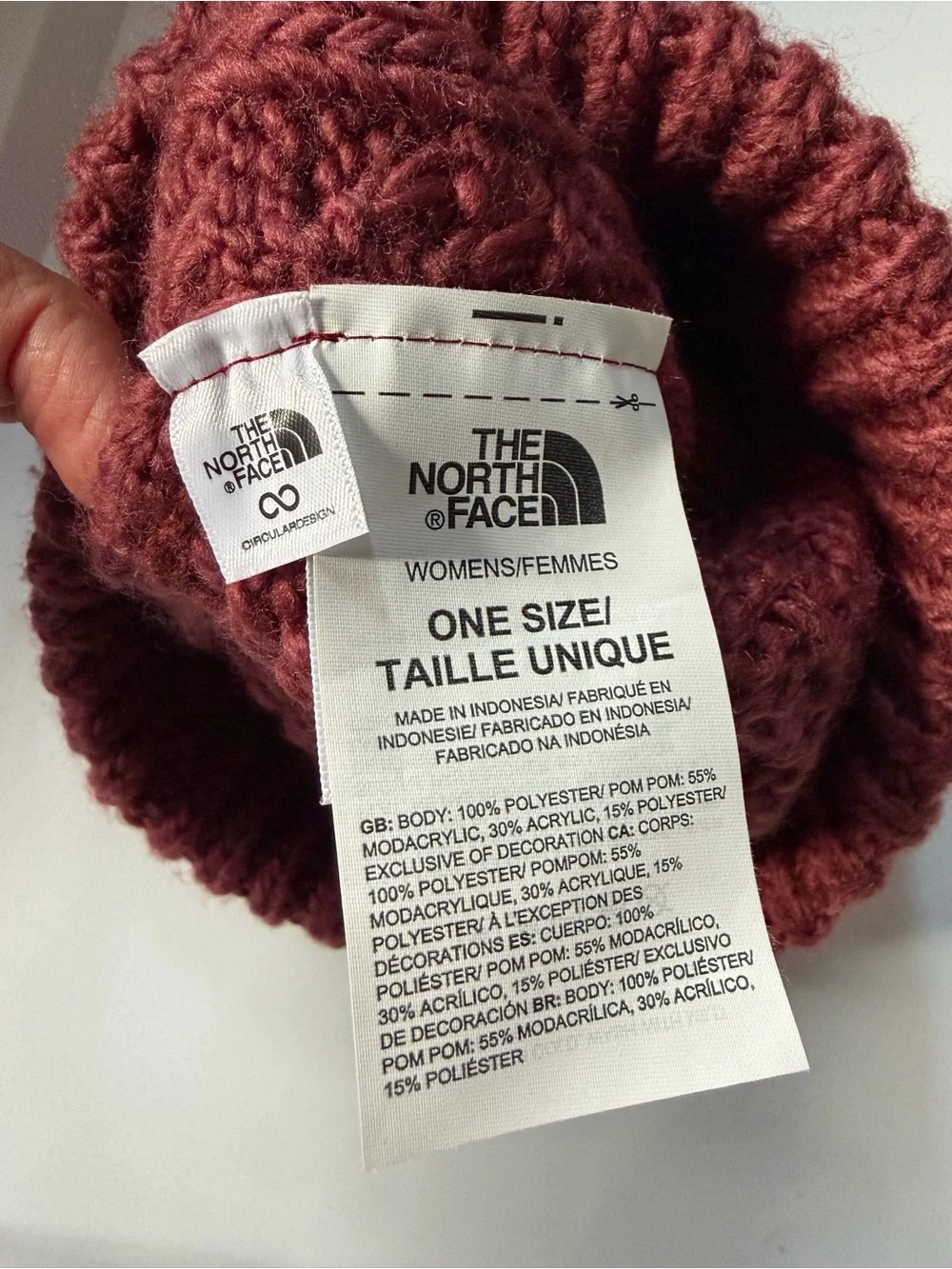 The North Face Cable Knit Pom Beanie - Rosewood Womens Hat